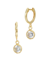 SAVVY CIE SAVVY CIE 18K OVER SILVER DANGLE HOOPS