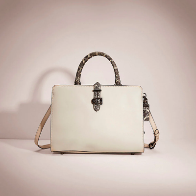 Coach Restored Serra Satchel In Colorblock In Pewter/chalk Multi