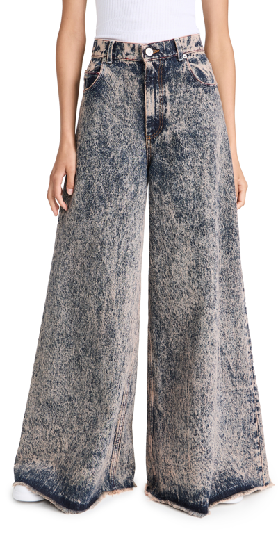 Marni Marble Dyed Cotton Denim In Grey