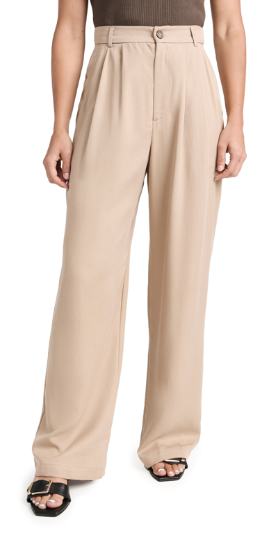 Reformation Mason Wide Leg Crop Pants In Khaki