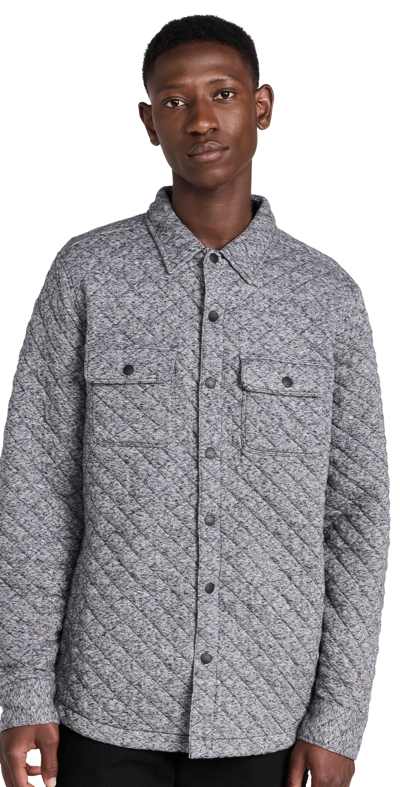 Faherty Epic Quilted Fleece Cpo In Carbon Melange