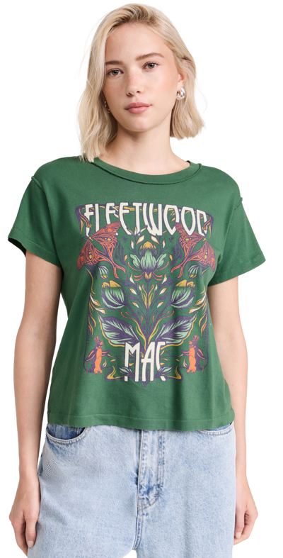 Daydreamer Fleetwood Mac Butterflies Reverse Tee In Stormy Green