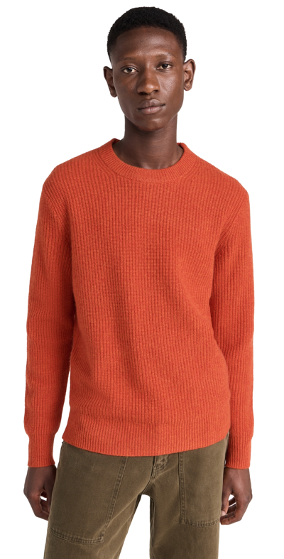Alex Mill Jordan Sweater In Washed Cashmere In Paprika