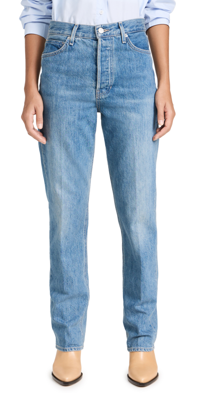 Veronica Beard Jean Daniela Straight Leg Jeans In Silver Blue