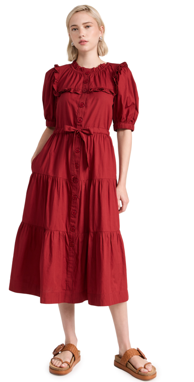 Sea Sibylle Tiered Dress In Red
