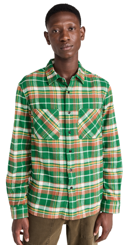 Alex Mill Frontier Checked Cotton-flannel Shirt In Green