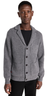 Alex Mill Ribbed Cardigan In Cashmere In Heather Pewter