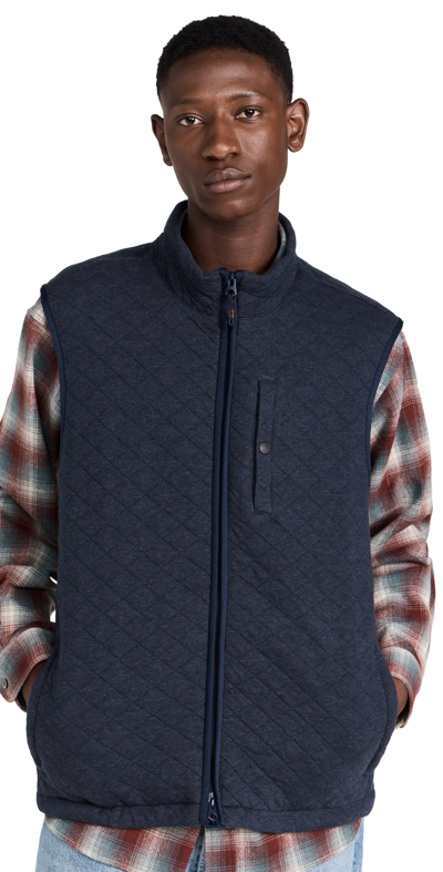 Faherty Epic Quilted Fleece Vest In Blue