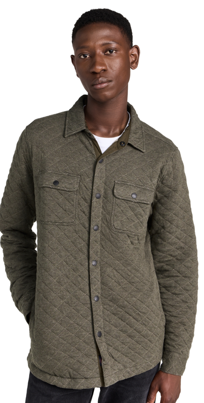 Faherty Epic Quilted Fleece Shirt In Olive Mela