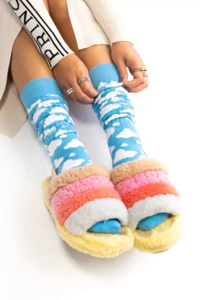 Sock Candy Cloud Slouch Sock In Blue Multi