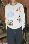 Urban Outfitters Uo Downloads Graphic Crew Neck Sweater In Cream