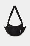 Baboon To The Moon Womens Black Crescent Brand-patch Recycled-polyester Crossbody Bag In Black