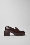 Camper Thelma Moc Toe Loafer Shoe In Maroon