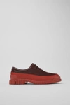 Camper Pix  Laceup Shoe In Calfskin In Red