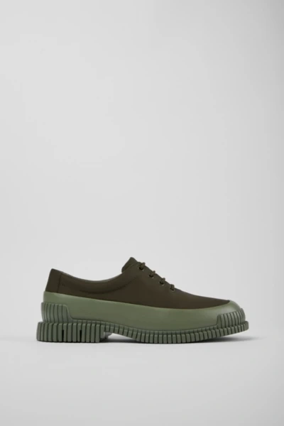 Camper Pix Contrasting-sole Leather Loafers In Green