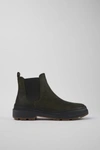 CAMPER BRUTUS TREK LEATHER ANKLE CHELSEA BOOTS IN DARK GREEN, MEN'S AT URBAN OUTFITTERS