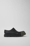 Camper Junction Leather Moc-toe Shoes In Black/green