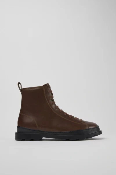 CAMPER BRUTUS LACE-UP CHUNKY ANKLE BOOTS IN BROWN, MEN'S AT URBAN OUTFITTERS