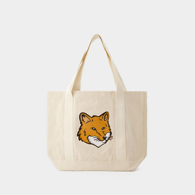 Maison Kitsuné Tote Bag Fox Head - Maison Kitsune - Baumwolle - Beige