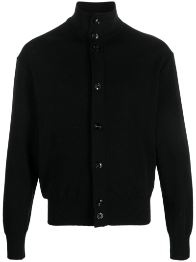 Lemaire Convertible Collar Cardigan In Black