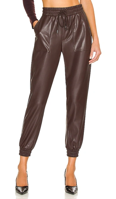 Bcbgeneration Faux Leather Jogger In Chocolate