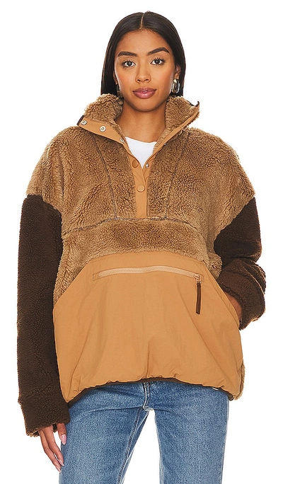 Lpa Snap Front Pullover In Brown