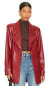House Of Harlow 1960 X Revolve Bordeaux Faux Leather Blazer In Red