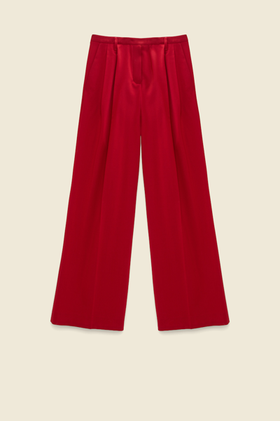 Dorothee Schumacher Flowing Pleated Pants In Red