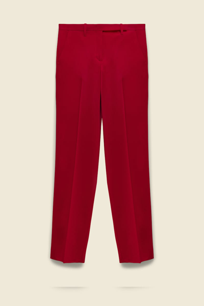 Dorothee Schumacher Slim Fit Wool Pants In Red