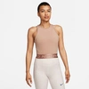 Nike Pro Crop Top In Desert Dust-white In Desert Dust