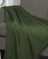 Superior Diamond Pattern All Season Woven Cotton Blanket, California King In Forest Green