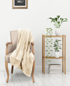 Superior Chevron All Season Cotton Blanket, California King In Ivory