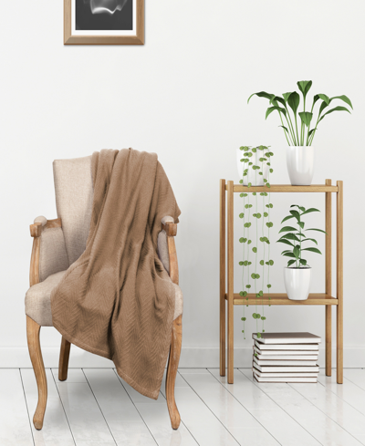 Superior Chevron All Season Cotton Blanket, California King In Taupe