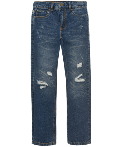Ring Of Fire Big Boys Rip And Repair Straight Relaxed Fit Denim Pants In Bad Lands
