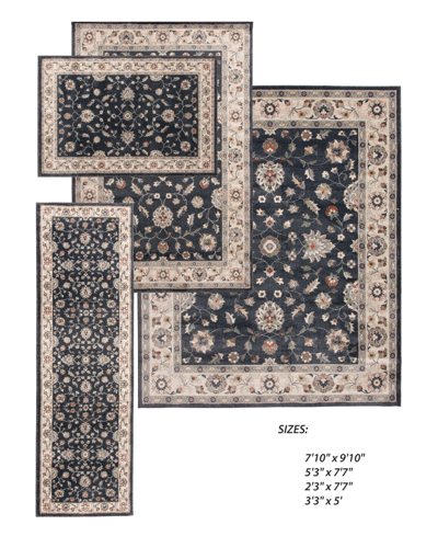 Km Home Insight Ist-7203 Area Rug Set, 4 Piece In Blue