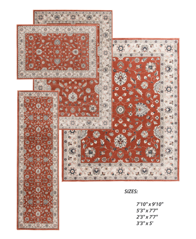 Km Home Insight Ist-7203 Area Rug Set, 4 Piece In Paprika