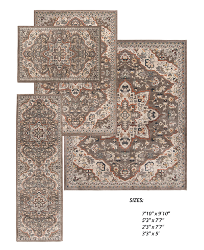 Km Home Insight Ist-7230 Area Rug Set, 4 Piece In Coffee