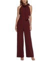 Vince Camuto Bow Neck Stretch Crepe Jumpsuit In Merlot