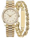 JONES NEW YORK WOMEN'S GOLD-TONE BRACELET WATCH GIFT SET 46MM