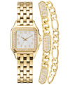 JONES NEW YORK WOMEN'S GOLD-TONE BRACELET WATCH GIFT SET 26MM