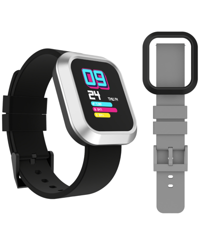 Itouch Unisex Flex Silicone Strap Smartwatch 38.2mm With Extra Bezel & Strap In Black/gray