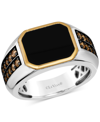 Le Vian Chocolatier Men's Onyx & Chocolate Diamond (1/2 Ct. T.w.) In Sterling Silver & 14k Gold In Silver