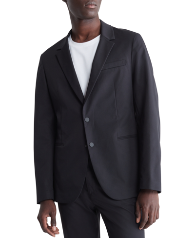 Calvin Klein Men's Athletic Slim-fit Stretch Blazer In Black Beauty