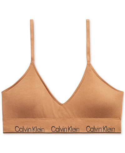 Calvin Klein Modern Seamless Naturals Lightly Lined Triangle Bralette Qf7093 In Sandalwood
