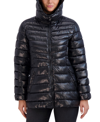 Cole Haan Quilt Pearl Faux Down Jack W Remov Hood In Black