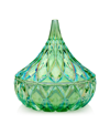 GODINGER CANDY DISH, GREEN IRIDESCENT HERSHEY'S KISS