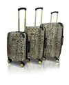 Jenni Chan Python 3pc Hardside Spinner Set In Leopard