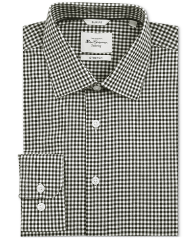 Ben Sherman Men's Slim-fit Gingham Shirt In Black White