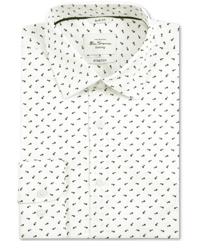 Ben Sherman Men's Slim-fit Flower-print Shirt In White