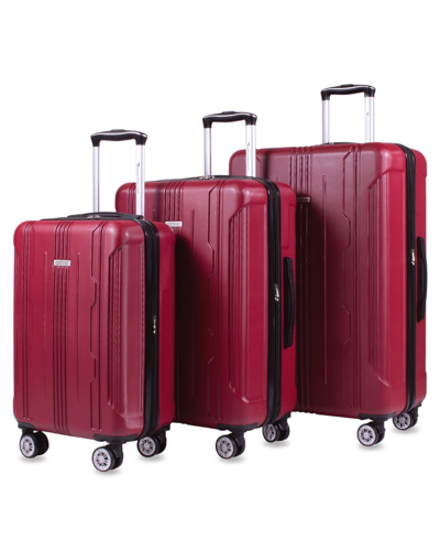 American Green Travel Santa Cruz 3-pieces Set Luggage In Burgundy